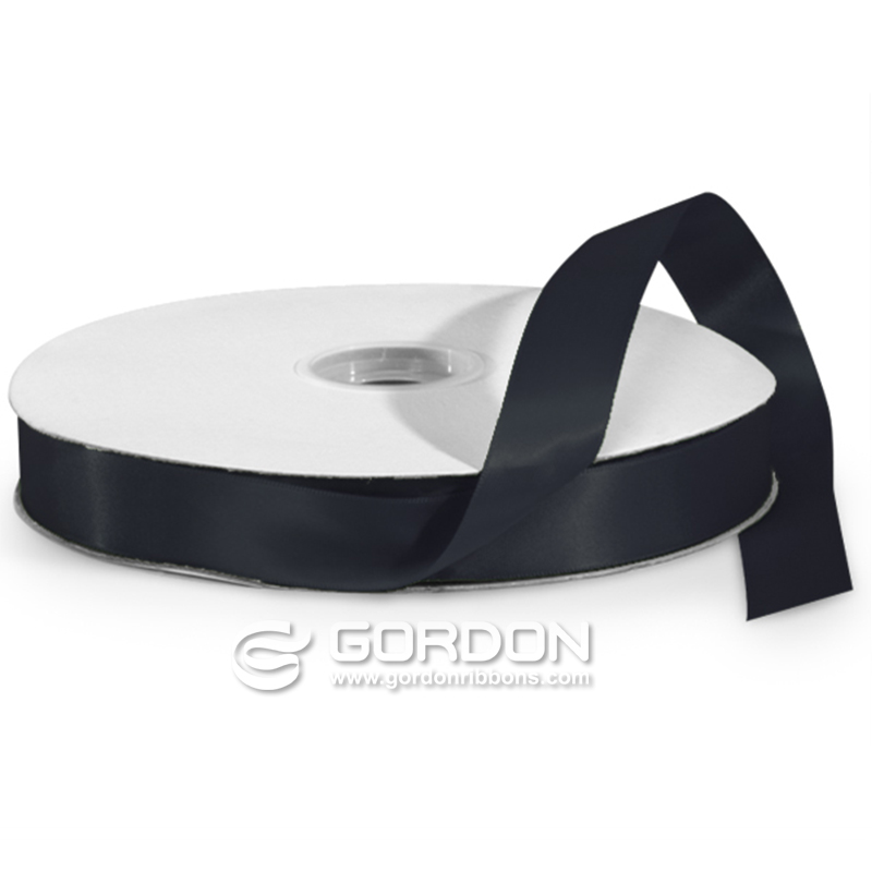 wholesale custom cheap personalize black satin ribbon 1/4”