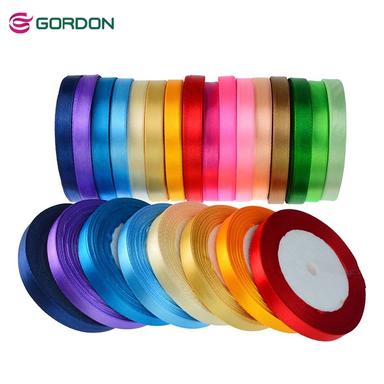 wholesale gift satin ribbon logo custom multi-sizes satin ribbon spool