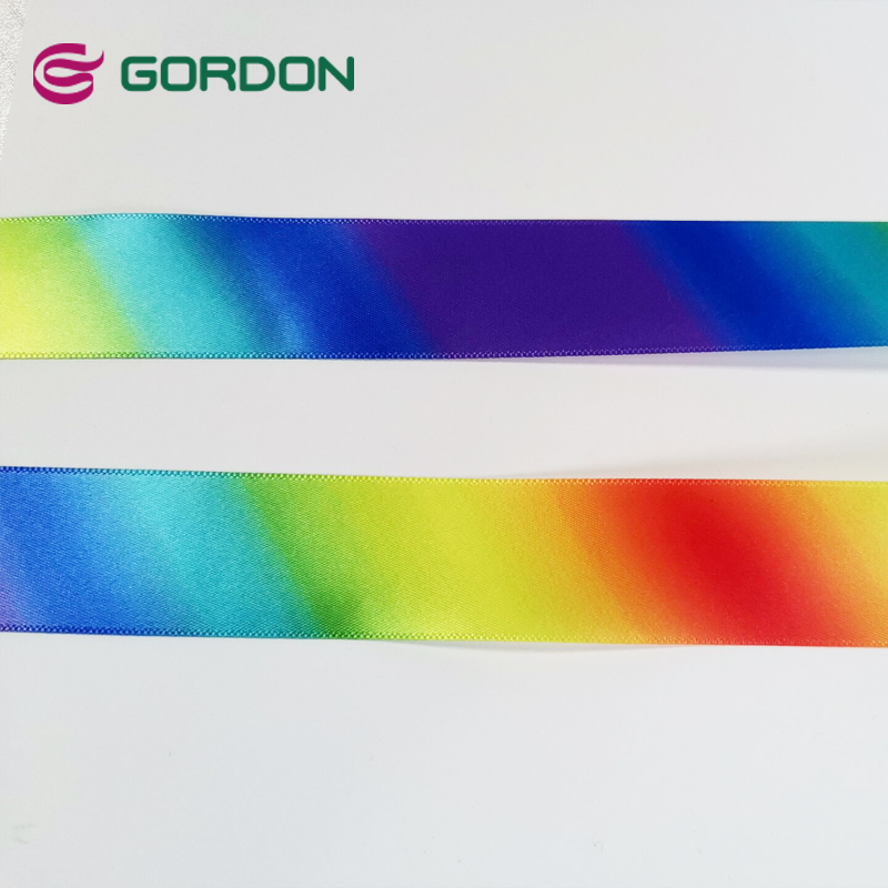 wholesale rainbow satin ribbon