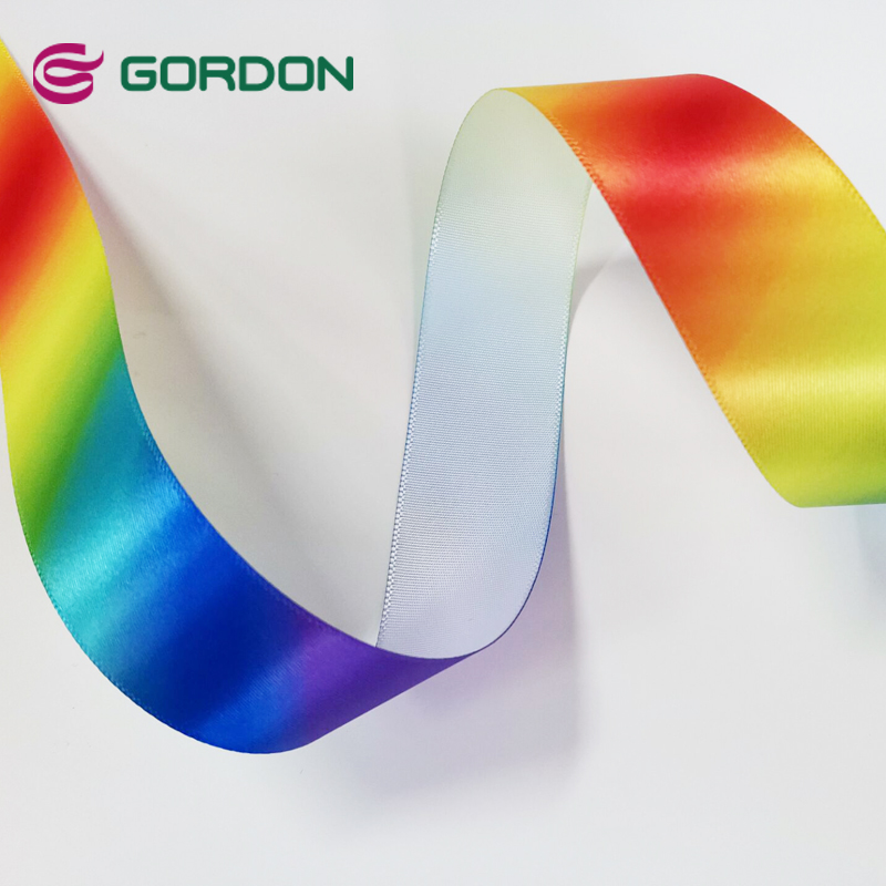wholesale rainbow satin ribbon