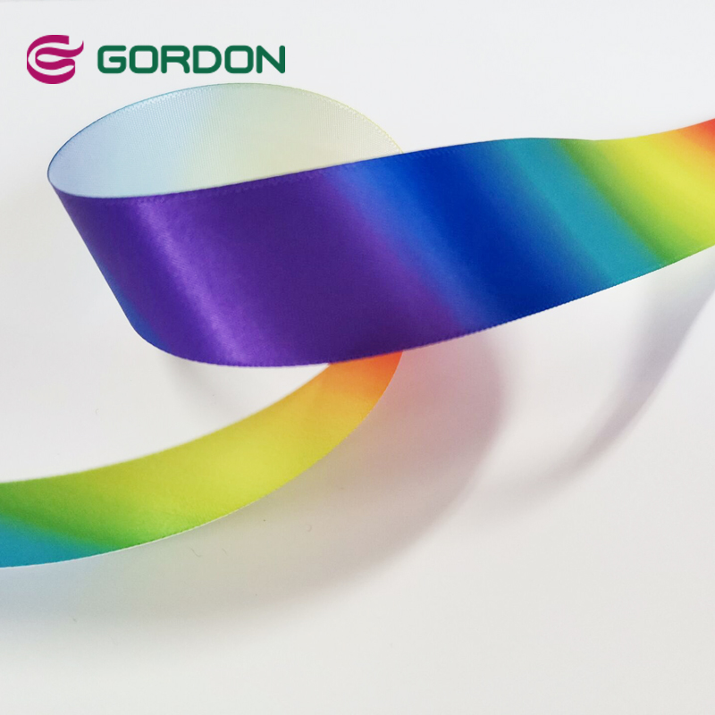 wholesale rainbow satin ribbon