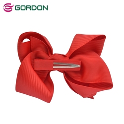 wholesale selling custom kids handmade school big hair bow material with clips