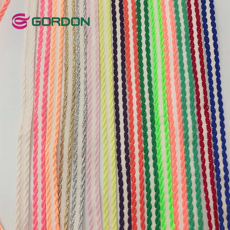 Gordon Ribbon 1cm Jacquard Cotton Ribbon Solid Color Cotton Ribbons for Garments and Socks Decoration