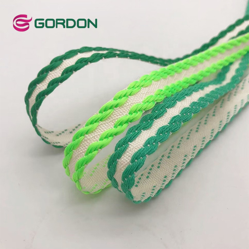 Gordon Ribbon 1cm Jacquard Cotton Ribbon Solid Color Cotton Ribbons for Garments and Socks Decoration