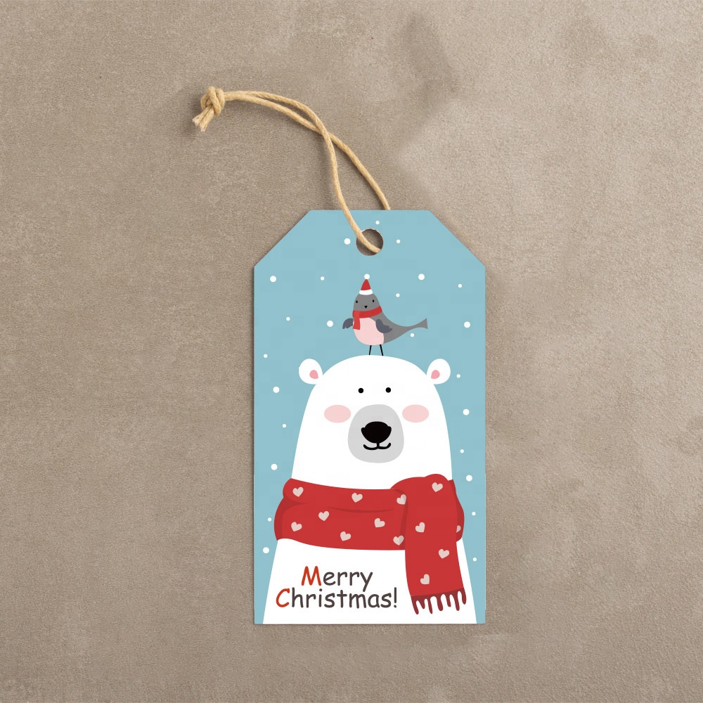 Gordon Ribbon 50 sheets/pack wholesale with 10 m twine color printed Christmas label hanging tag gift packaging decoration