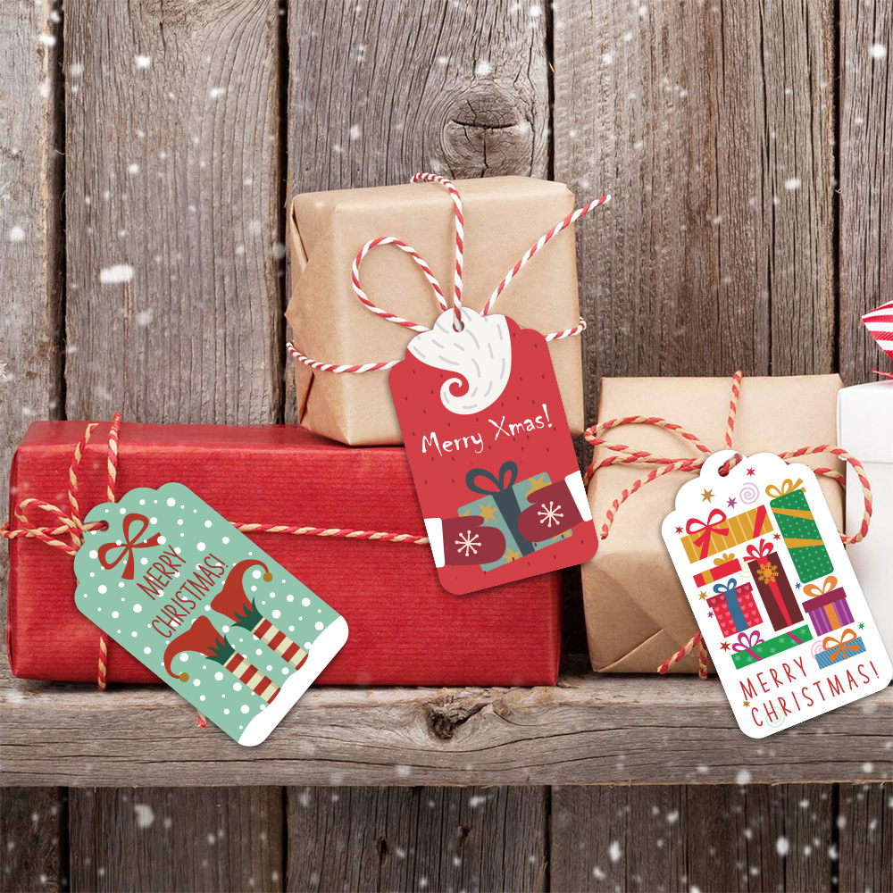 Gordon Ribbons Custom Logo Gift Paper Hangtag Label Design Kraft Hang tag Logo for Christmas  Clothes Garment Tag