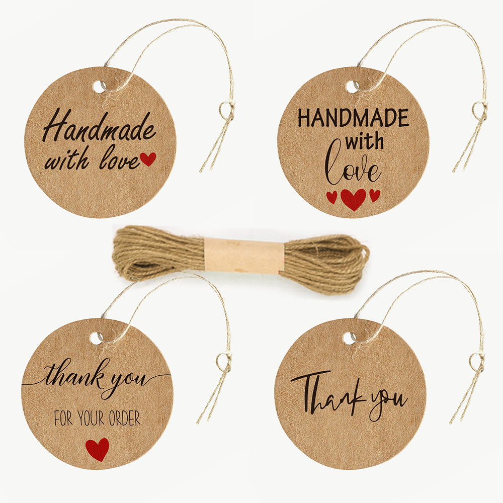 Gordon Ribbons Holiday Gift Paper Hangtag Label Design Kraft Hang tag Logo For Thanks Giving