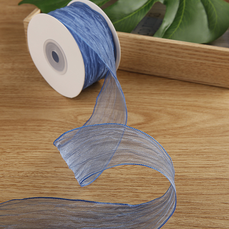 Gordon Ribbons New product Wrinkle Organza Ribbons Solid Color Organza Ribbon For Gift Packaging Flowers Hair Accessories Making
