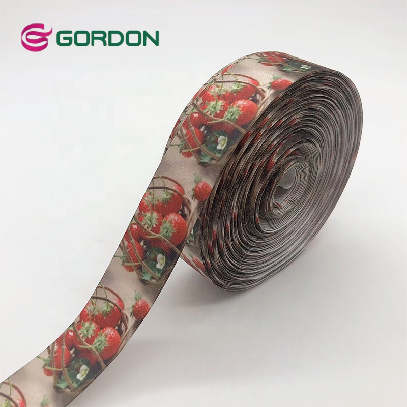 Gordon Ribbons Polyester Ribbon 25mm Logo Colorful Printed Satin Ribbon For Gift Wrapping