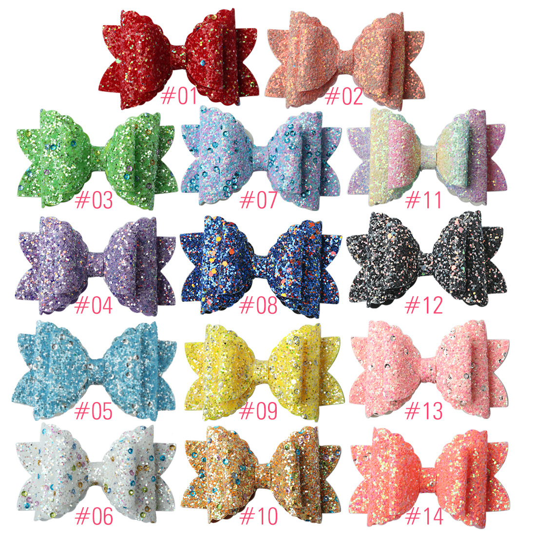 Gordon Ribbons 14 Stock Colors Glitter Little Bow Hair Clips for Girls  Kids Hair Accessories