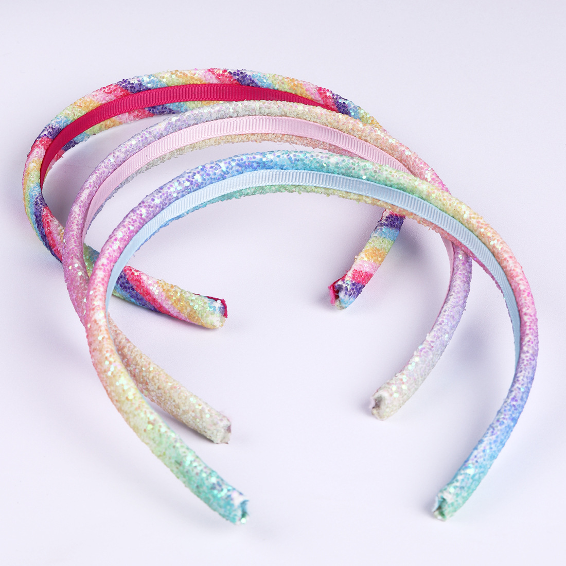 Gordon Ribbons Glitter  Heart  Star Printing Grosgrain Ribbon Hair Bow Hair Band Set for Kids