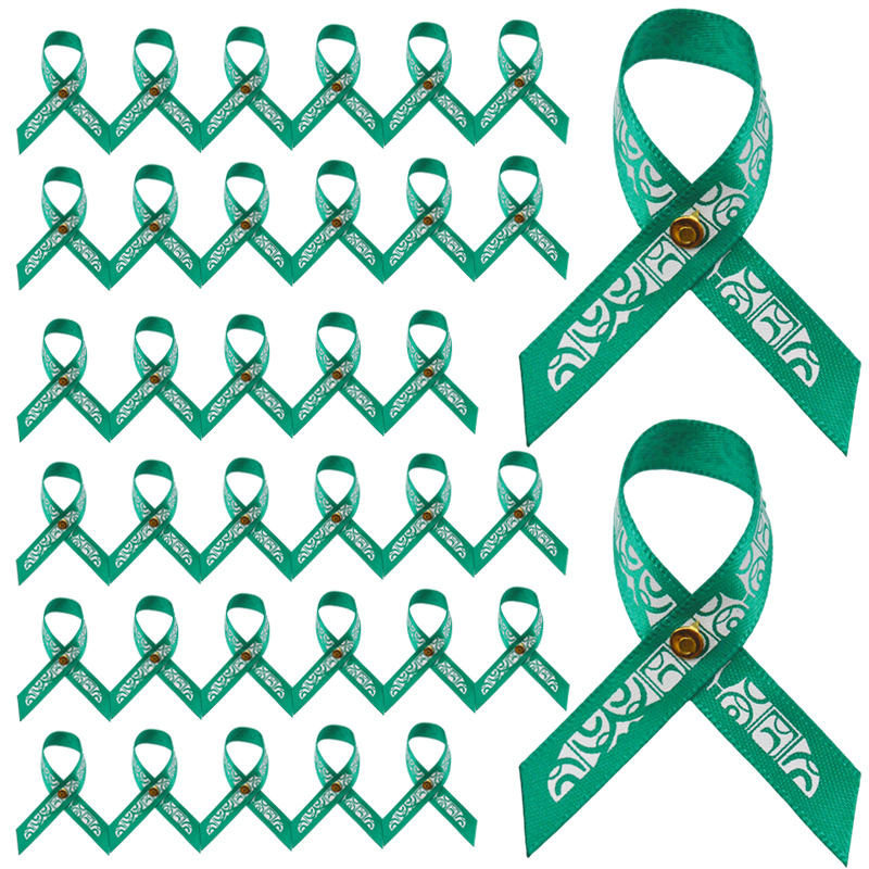 Gordon Ribbons Gordon Ribbons  Custom Logo AIDS Ribbon Bow For Decoration Health Cancer Awareness Bow With Butterfly Pin