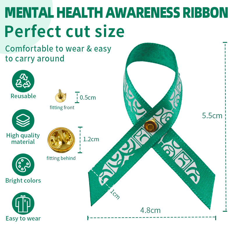 Gordon Ribbons Gordon Ribbons  Custom Logo AIDS Ribbon Bow For Decoration Health Cancer Awareness Bow With Butterfly Pin