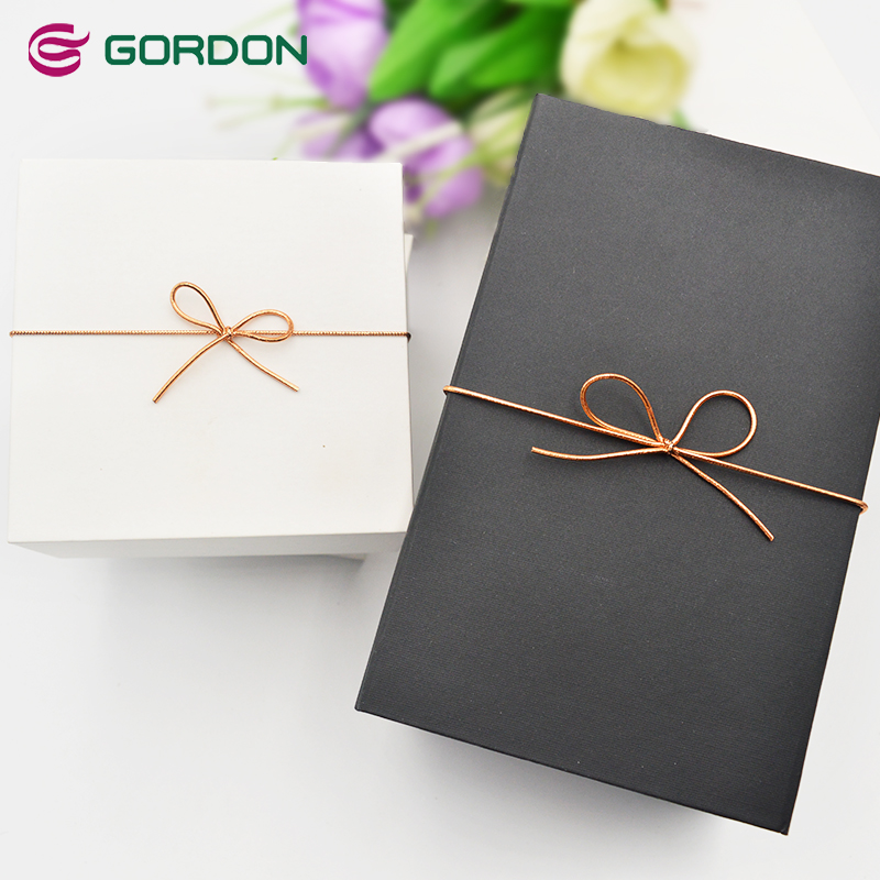 Gordon Ribbons Pre-Tied Bows Made From Gold Metallic Round Elastic For Jewelry Boxes
