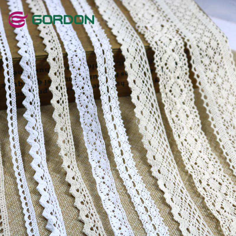 Gordon Ribbons Wholesale Luxury Lace Home Textile Embroidery Fabric 100% Cotton Sustainable Crocheted Embroidery Lace with Beads