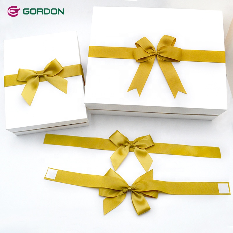 Gordon Ribbons 196 Stock Color Customized Size Pre Made Ribbon Gift Bows For Chocolate Box Tie Satin Bows