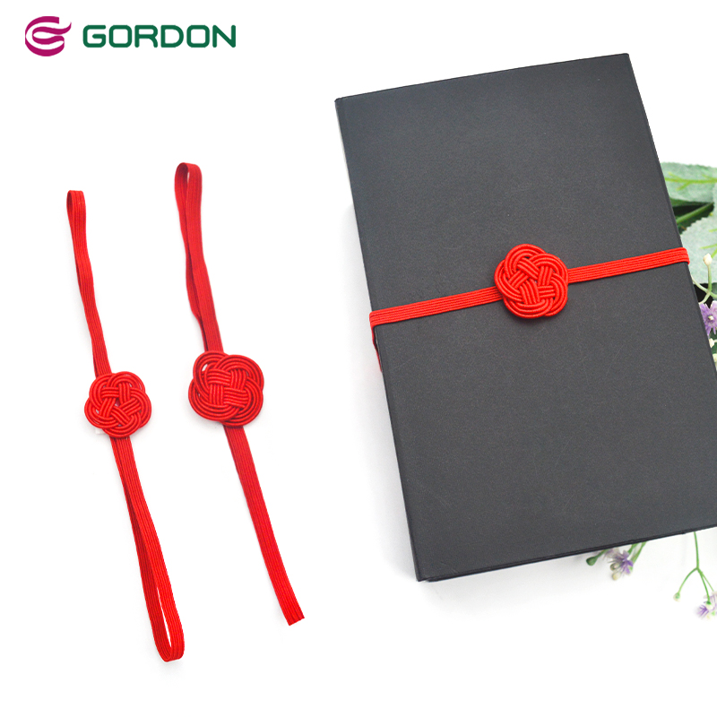 Gordon Ribbons 2023 New Item Customized Ethnic Elastic Chinese Knot For Gift Box Decoration Elastic Ribbon Bow