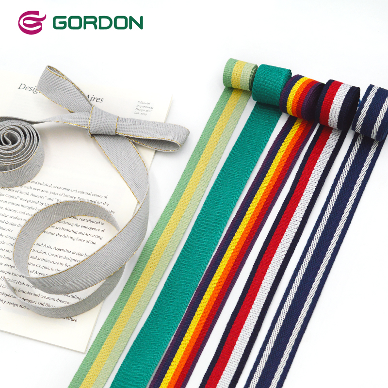 Gordon Ribbons Factory Eco-Friendly Colorful Stripe Paper Ribbon for Gift Bags Packing Florist Ribbon Printed Custom Logo Ruban