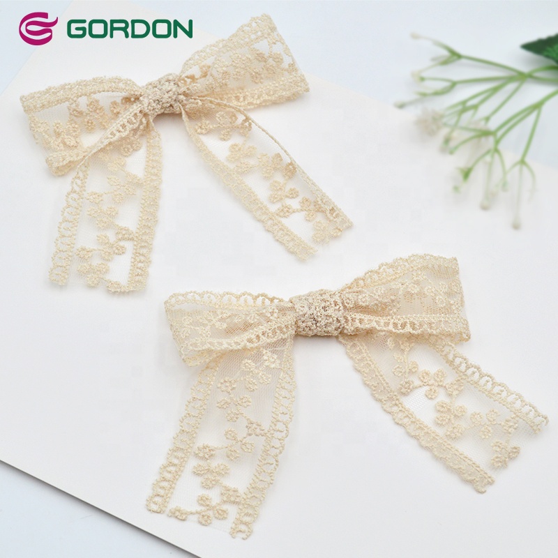 Gordon Ribbons Flowers Polyester Bridal Lace Hair Bows Ribbon Decorative Bow Ribbons For Wedding