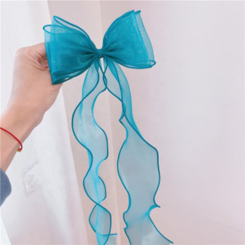 Gordon Ribbons 38mm Cute Organza Ribbon Sheer Ballet Ribbons Bow With Elastic Band For Self Tie Bow Ties Girl Hair Decoration