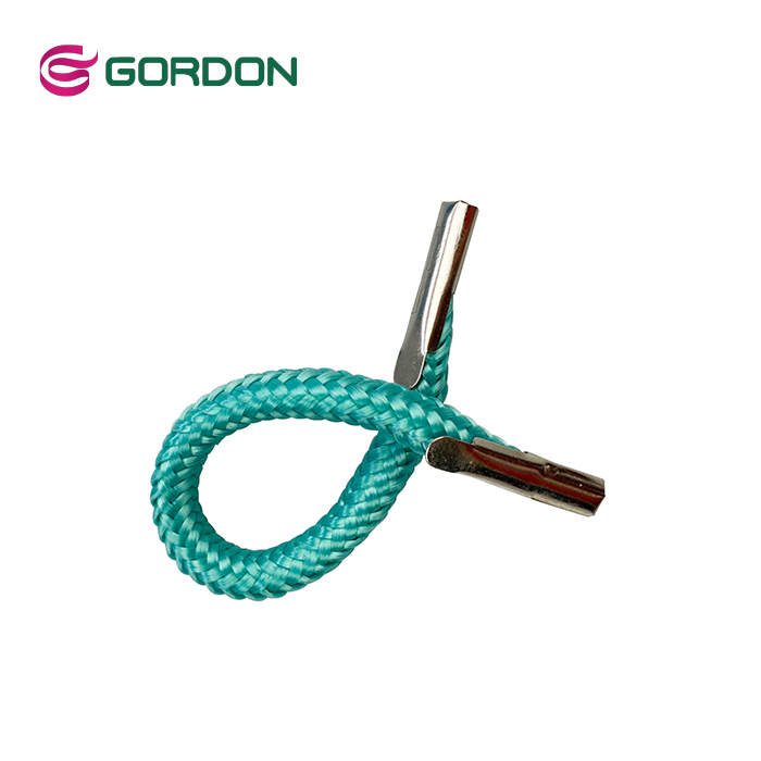 Gordon Ribbons  Woven Rope  With Metal Barb End Paper Bag Hand Lanyard Webbing Ribbon  Iron Cord Lock Ends Stopper Clip