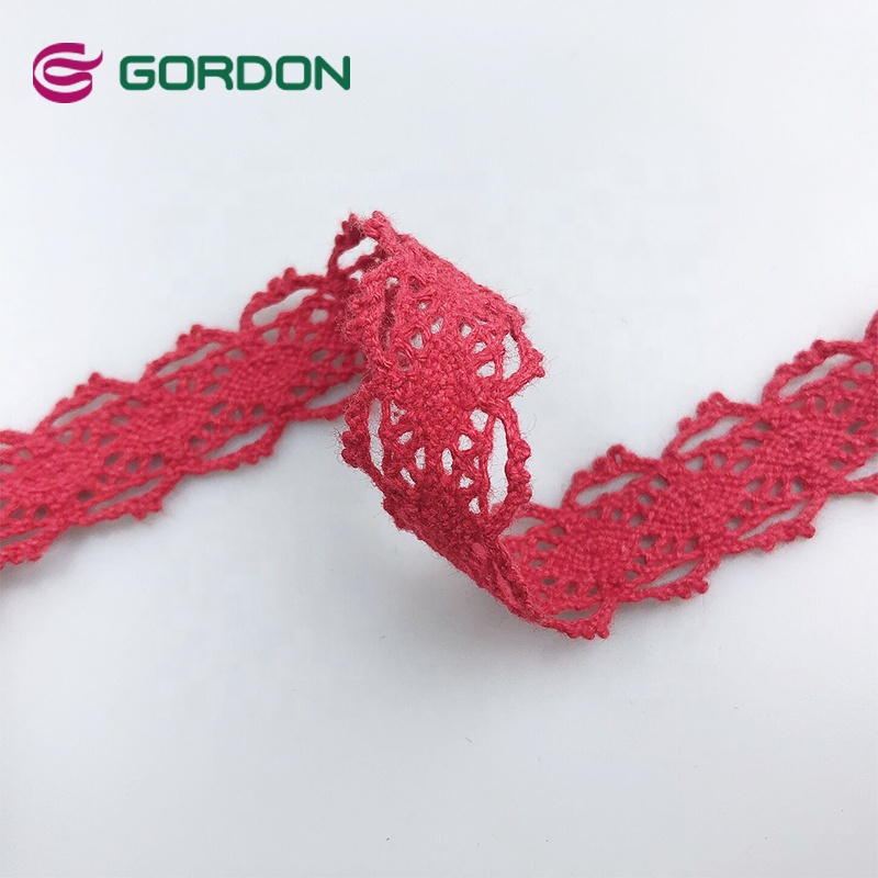 Gordon Ribbons 15mm Cotton Lace Ribbon Embroidery Lace Trim Colorful Ribbons For Ties Flower Decoration Cloth