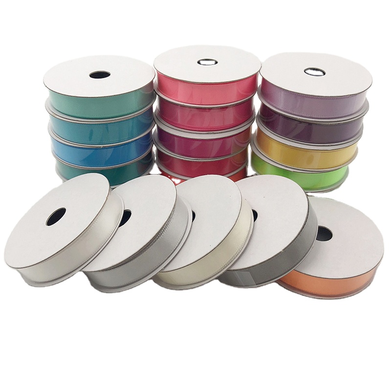 Gordon Ribbons 16mm Custom Logo Ribbon Cinta Polyester Solid Satin China Supplier Double Faced Satin