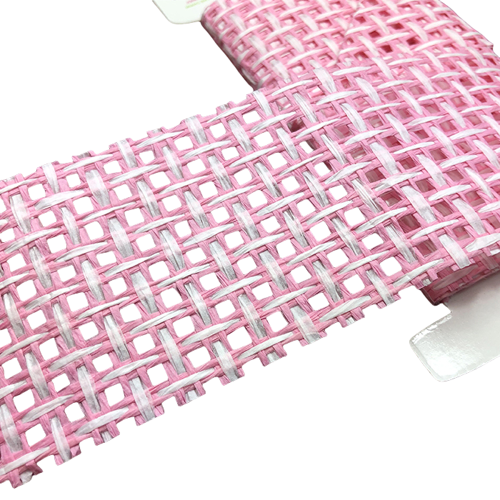 Gordon Ribbons Biodegradable 6cm Natural Knit Paper Raffia Ribbon Bi-Color Raffia Yarn For Gift Wrapping Decoration Retail Pack