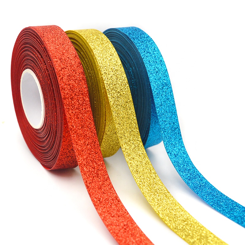 Gordon Ribbons ruban emballage cadeau 3/8 inch sparkle red glitter ribbon gift ribbon for food boxes cupcake macaron packaging