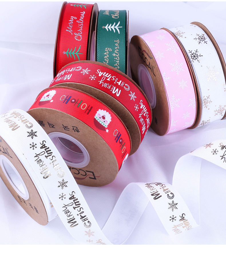 Gordon Ribbons Personalized Ribbon Christmas Ribbon With Gold Foil Printed  Custom Logo  For Holiday Gift  Decoration